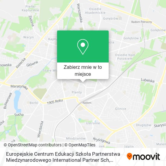 Mapa Europejskie Centrum Edukacji Szkoła Partnerstwa Miedzynarodowego International Partner Sch