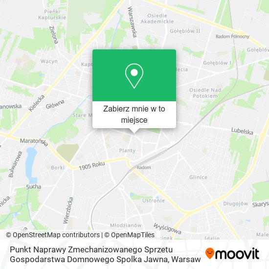 Mapa Punkt Naprawy Zmechanizowanego Sprzetu Gospodarstwa Domnowego Spolka Jawna