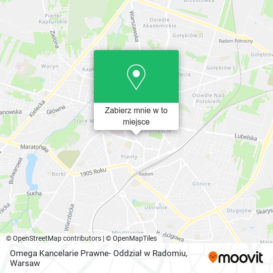 Mapa Omega Kancelarie Prawne- Oddział w Radomiu