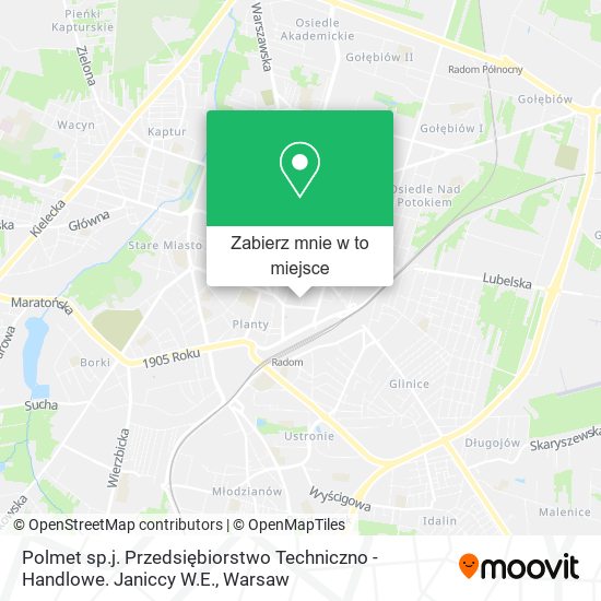 Mapa Polmet sp.j. Przedsiębiorstwo Techniczno - Handlowe. Janiccy W.E.