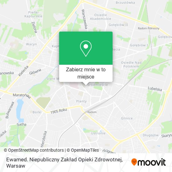 Mapa Ewamed. Niepubliczny Zakład Opieki Zdrowotnej