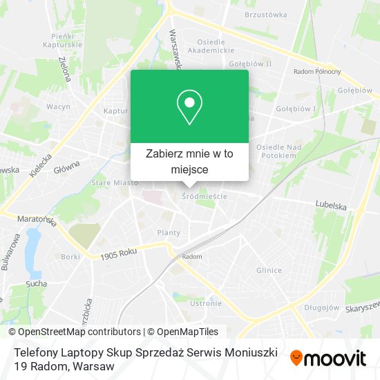 Mapa Telefony Laptopy Skup Sprzedaż Serwis Moniuszki 19 Radom