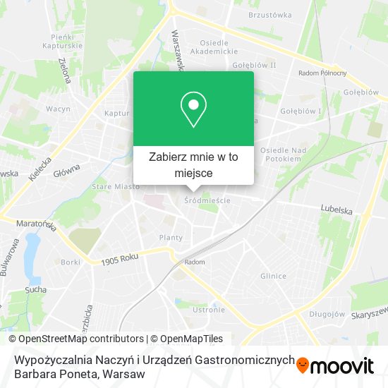 Mapa Wypożyczalnia Naczyń i Urządzeń Gastronomicznych Barbara Poneta