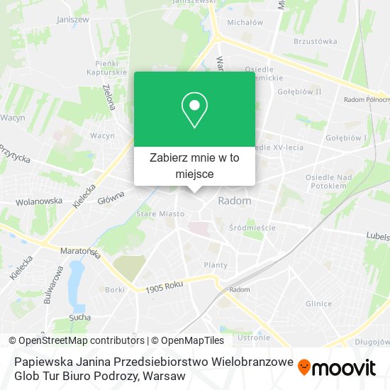 Mapa Papiewska Janina Przedsiebiorstwo Wielobranzowe Glob Tur Biuro Podrozy