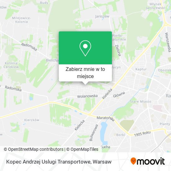 Mapa Kopec Andrzej Uslugi Transportowe