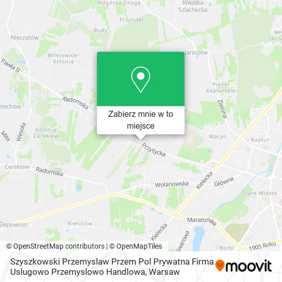 Mapa Szyszkowski Przemyslaw Przem Pol Prywatna Firma Uslugowo Przemyslowo Handlowa