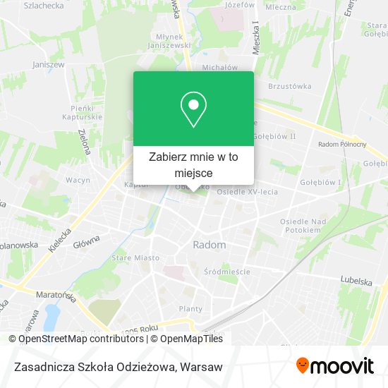 Mapa Zasadnicza Szkoła Odzieżowa