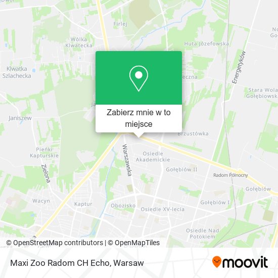 Mapa Maxi Zoo Radom CH Echo