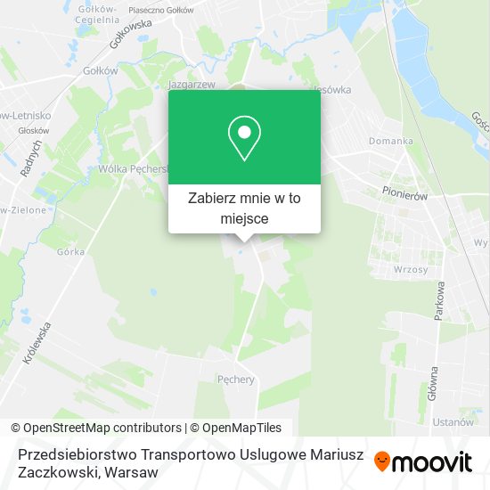 Mapa Przedsiebiorstwo Transportowo Uslugowe Mariusz Zaczkowski