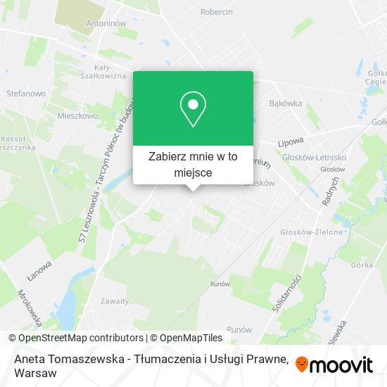 Mapa Aneta Tomaszewska - Tłumaczenia i Usługi Prawne