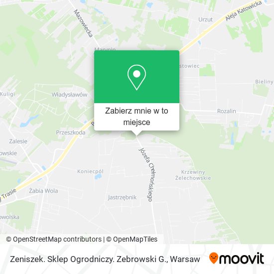 Mapa Zeniszek. Sklep Ogrodniczy. Zebrowski G.