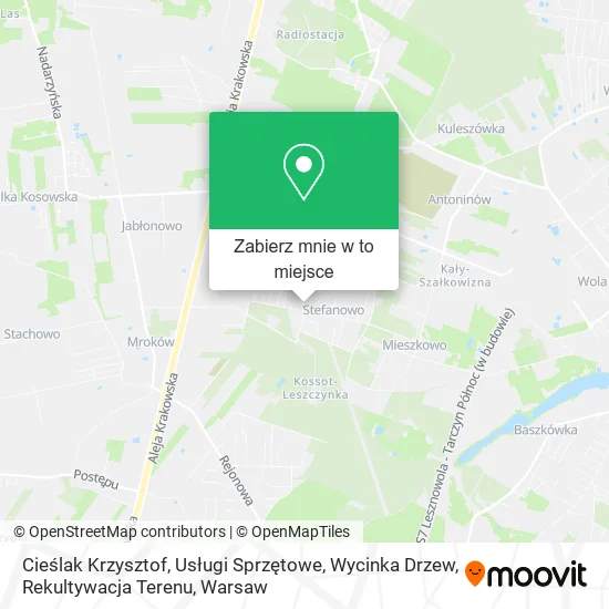 Mapa Cieślak Krzysztof, Usługi Sprzętowe, Wycinka Drzew, Rekultywacja Terenu
