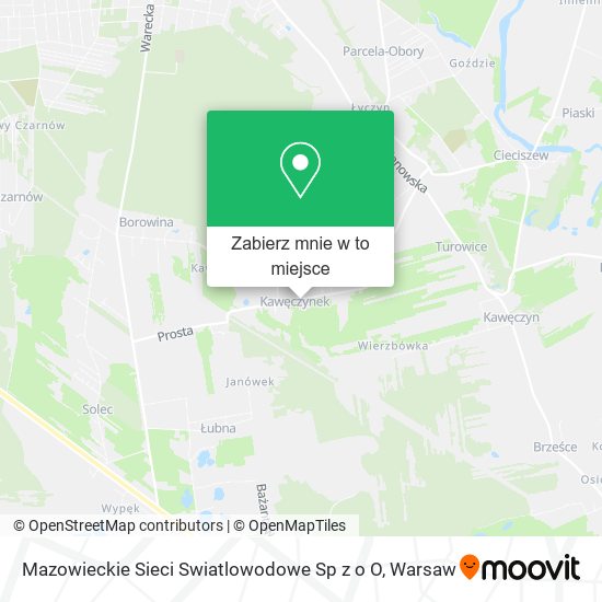 Mapa Mazowieckie Sieci Swiatlowodowe Sp z o O