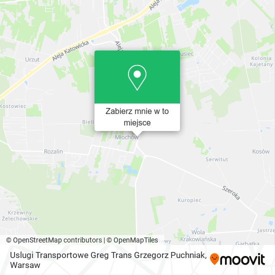 Mapa Uslugi Transportowe Greg Trans Grzegorz Puchniak