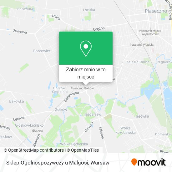 Mapa Sklep Ogolnospozywczy u Malgosi