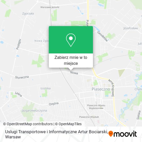 Mapa Uslugi Transportowe i Informatyczne Artur Bociarski