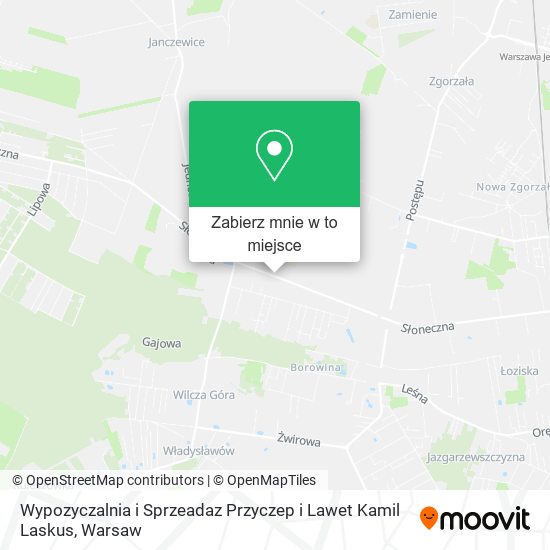 Mapa Wypozyczalnia i Sprzeadaz Przyczep i Lawet Kamil Laskus