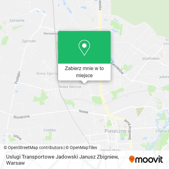 Mapa Uslugi Transportowe Jadowski Janusz Zbigniew