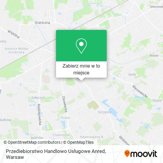 Mapa Przediebiorstwo Handlowo Uslugowe Anred