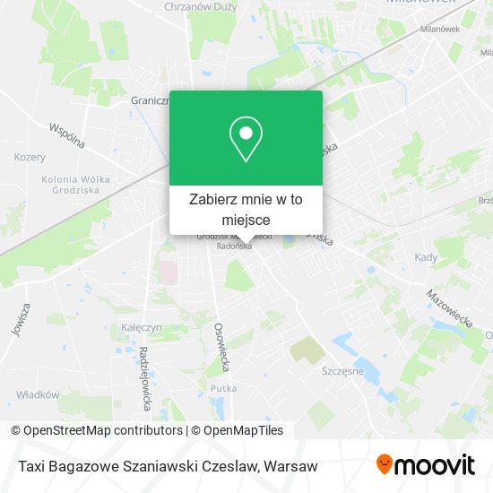 Mapa Taxi Bagazowe Szaniawski Czeslaw