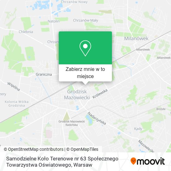 Mapa Samodzielne Koło Terenowe nr 63 Społecznego Towarzystwa Oświatowego