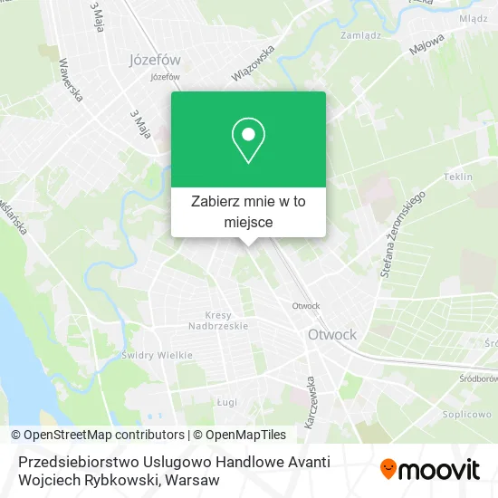 Mapa Przedsiebiorstwo Uslugowo Handlowe Avanti Wojciech Rybkowski