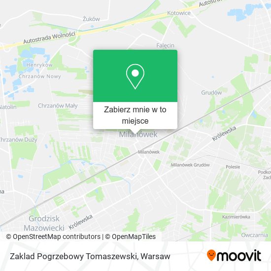 Mapa Zaklad Pogrzebowy Tomaszewski