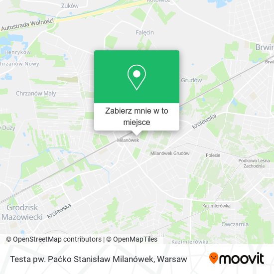 Mapa Testa pw. Paćko Stanisław Milanówek