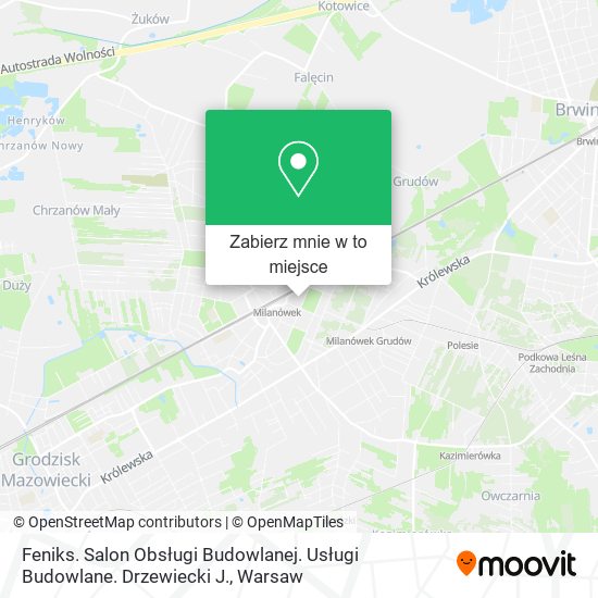 Mapa Feniks. Salon Obsługi Budowlanej. Usługi Budowlane. Drzewiecki J.