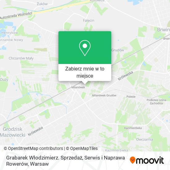 Mapa Grabarek Włodzimierz. Sprzedaż, Serwis i Naprawa Rowerów