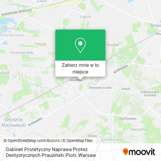 Mapa Gabinet Protetyczny Naprawa Protez Dentystycznych Prauziński Piotr