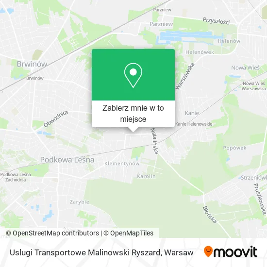 Mapa Uslugi Transportowe Malinowski Ryszard