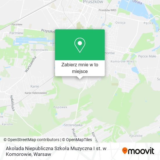 Mapa Akolada Niepubliczna Szkoła Muzyczna I st. w Komorowie