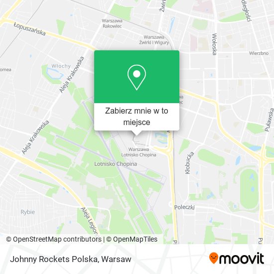 Mapa Johnny Rockets Polska