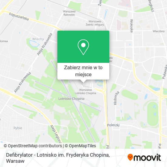 Mapa Defibrylator - Lotnisko im. Fryderyka Chopina