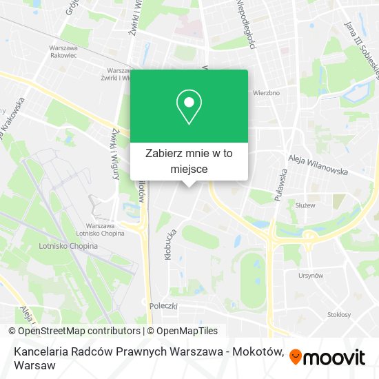 Mapa Kancelaria Radców Prawnych Warszawa - Mokotów