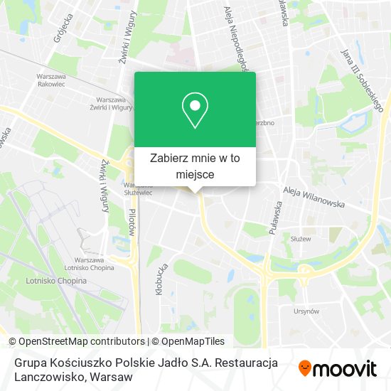 Mapa Grupa Kościuszko Polskie Jadło S.A. Restauracja Lanczowisko