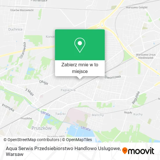 Mapa Aqua Serwis Przedsiebiorstwo Handlowo Uslugowe