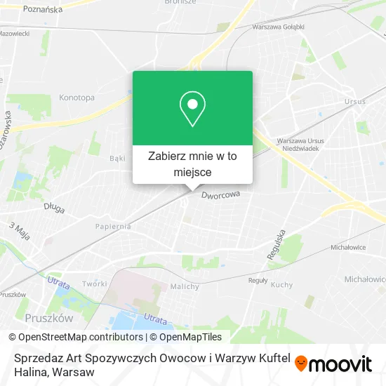 Mapa Sprzedaz Art Spozywczych Owocow i Warzyw Kuftel Halina