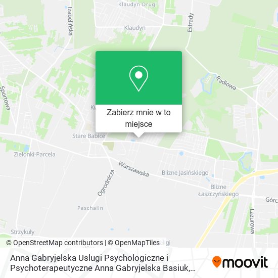 Mapa Anna Gabryjelska Uslugi Psychologiczne i Psychoterapeutyczne Anna Gabryjelska Basiuk