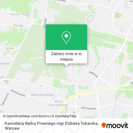 Mapa Kancelaria Radcy Prawnego mgr Elzbieta Tokarska