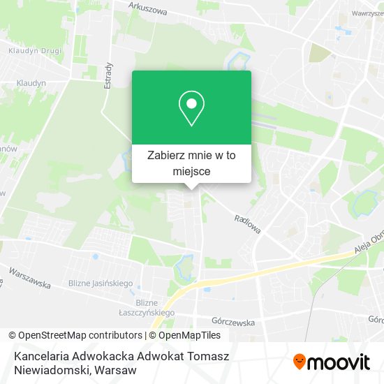 Mapa Kancelaria Adwokacka Adwokat Tomasz Niewiadomski