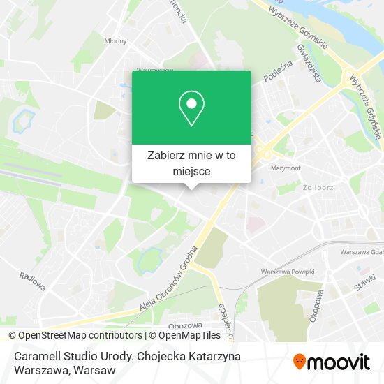 Mapa Caramell Studio Urody. Chojecka Katarzyna Warszawa