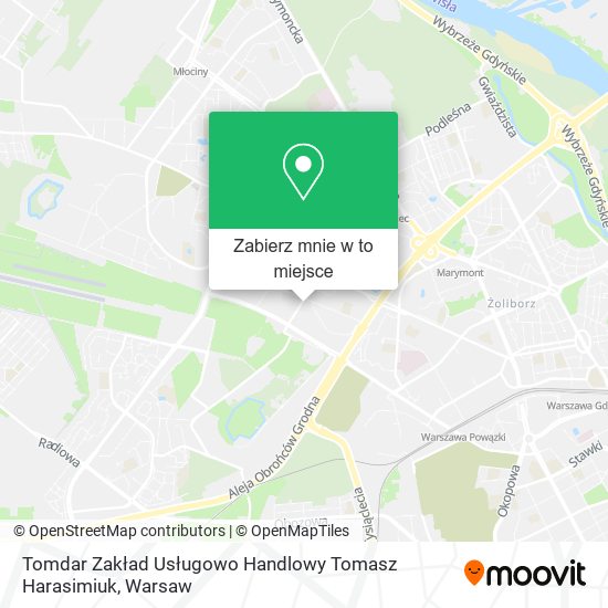 Mapa Tomdar Zakład Usługowo Handlowy Tomasz Harasimiuk