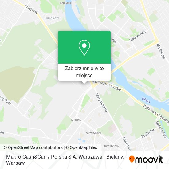 Mapa Makro Cash&Carry Polska S.A. Warszawa - Bielany