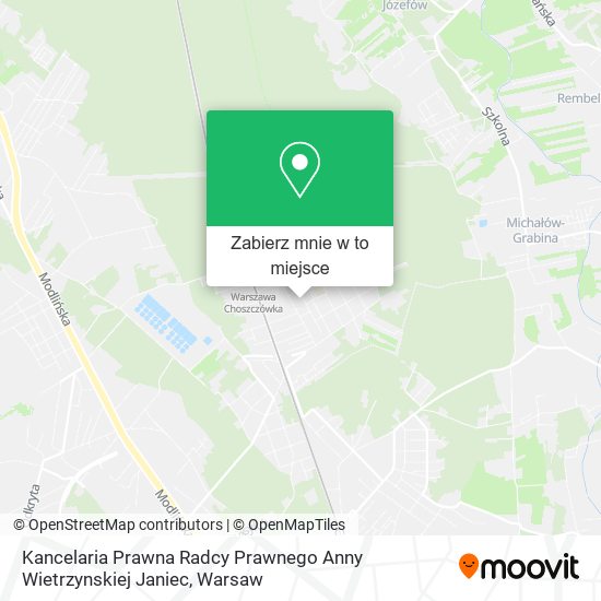 Mapa Kancelaria Prawna Radcy Prawnego Anny Wietrzynskiej Janiec