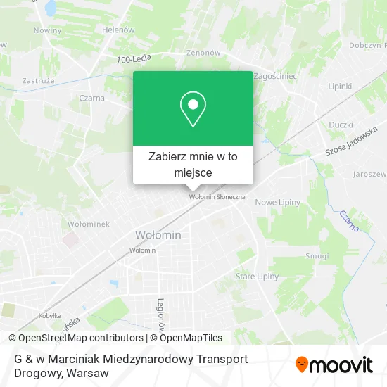 Mapa G & w Marciniak Miedzynarodowy Transport Drogowy