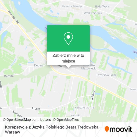 Mapa Korepetycje z Jezyka Polskiego Beata Tredowska