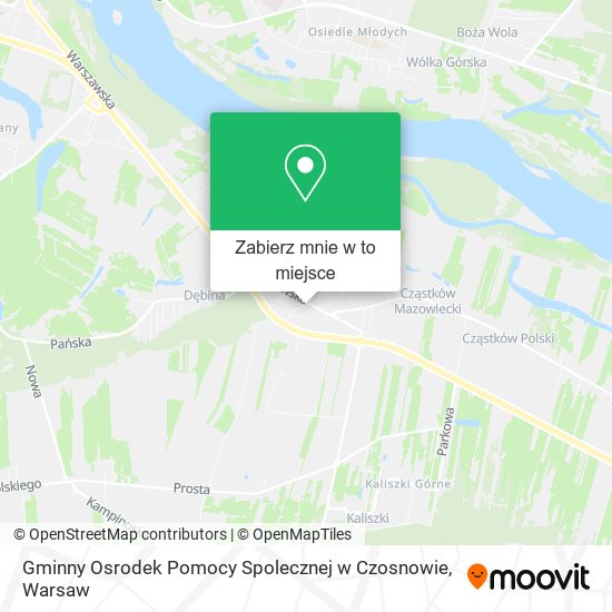 Mapa Gminny Osrodek Pomocy Spolecznej w Czosnowie