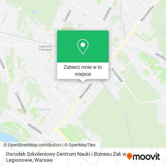 Mapa Osrodek Szkoleniowy Centrum Nauki i Biznesu Zak w Legionowie